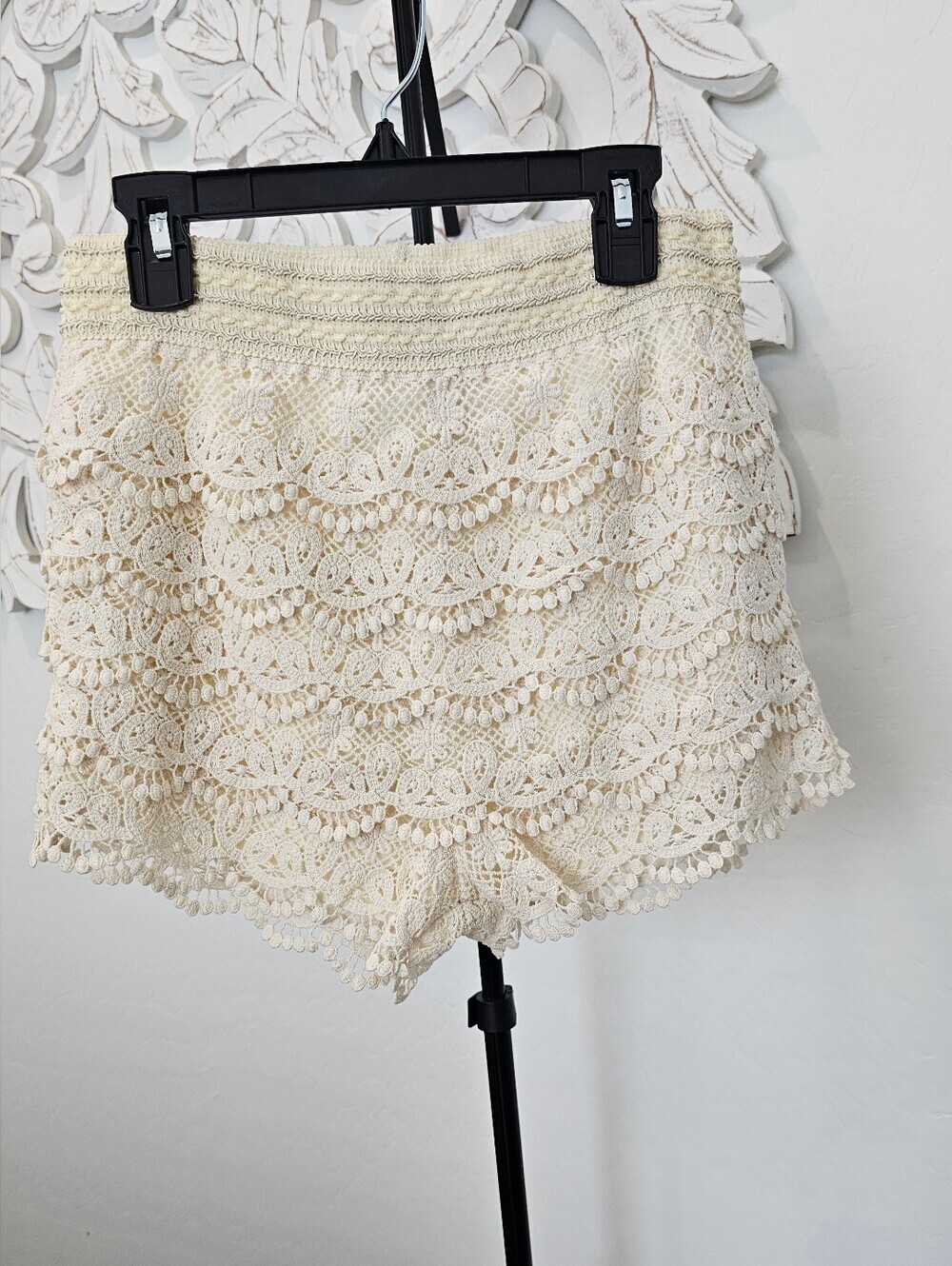 Tractr Girl's Cream Ivory Crochet Lace Country Boho Shorts Size 14 NWT